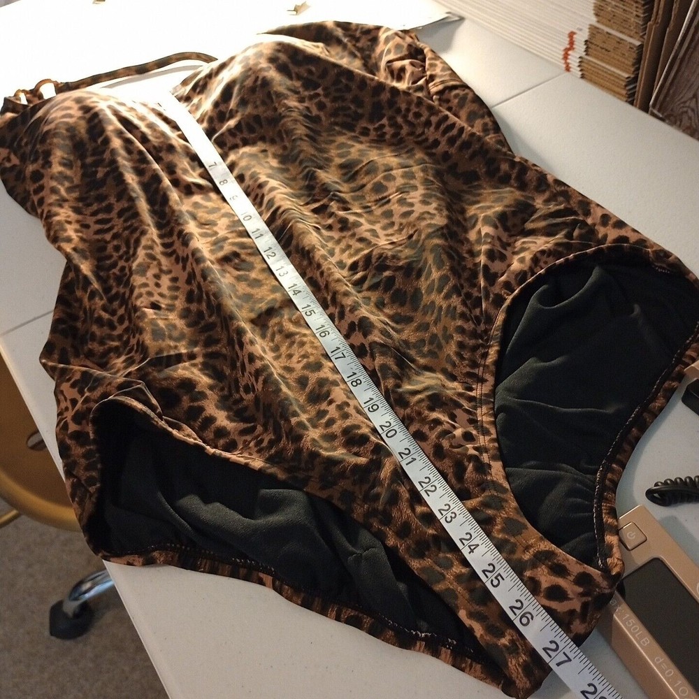 Time and Tru Leopard Double Ring Strap One Piece Swimsuit Women's Size 3X NWT - Picture 10 of 11